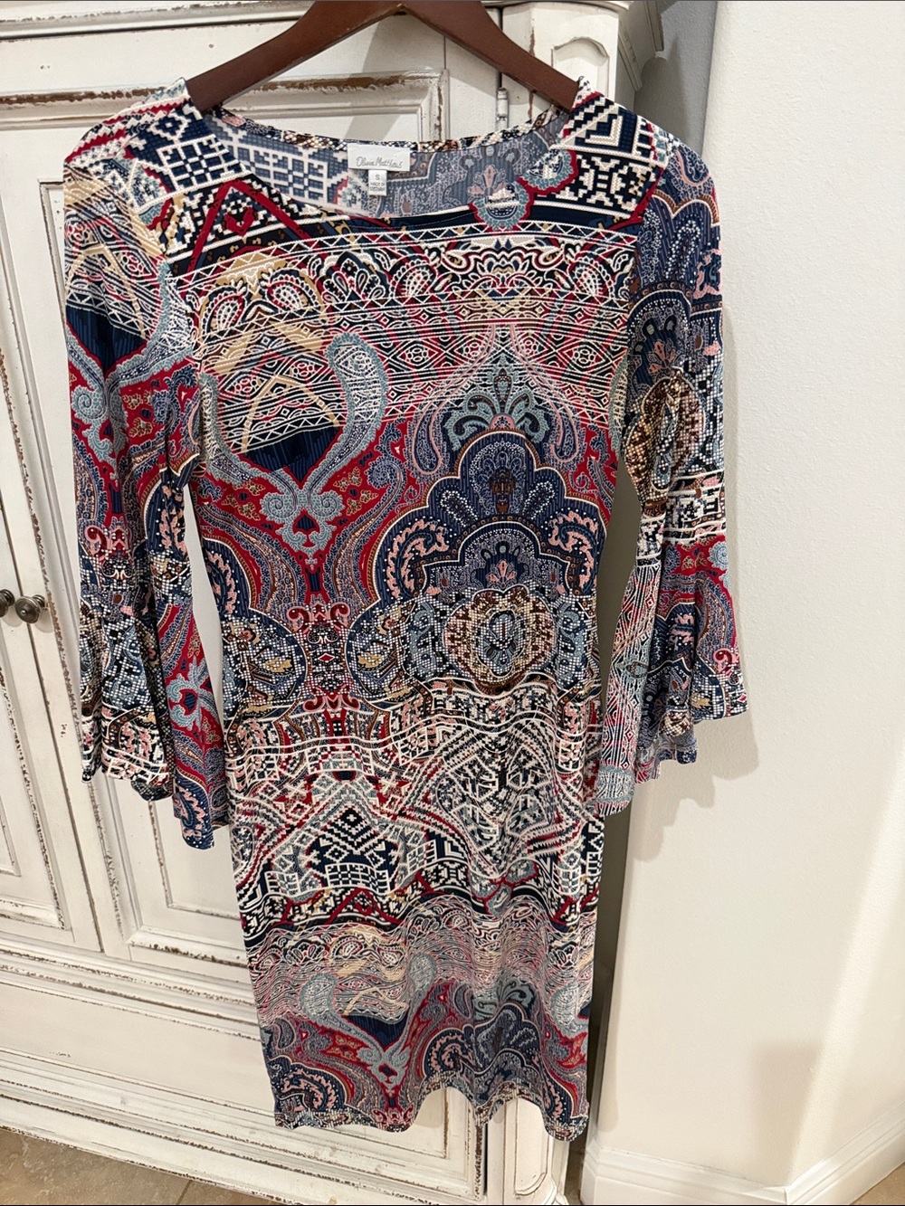 Olivia Matthews Multicolor Patterned dress — Blue, Pink, Brown